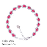 عصفور كريستال انسيال فضة تنس عيار 925 بتصميم كمثري احمر مرصع بالزركون